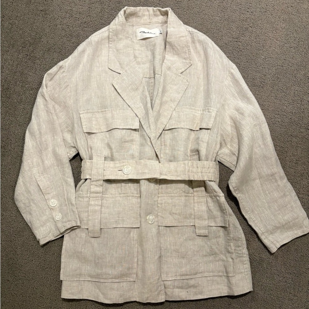 100% linen trench coat/ jacket/ blazer